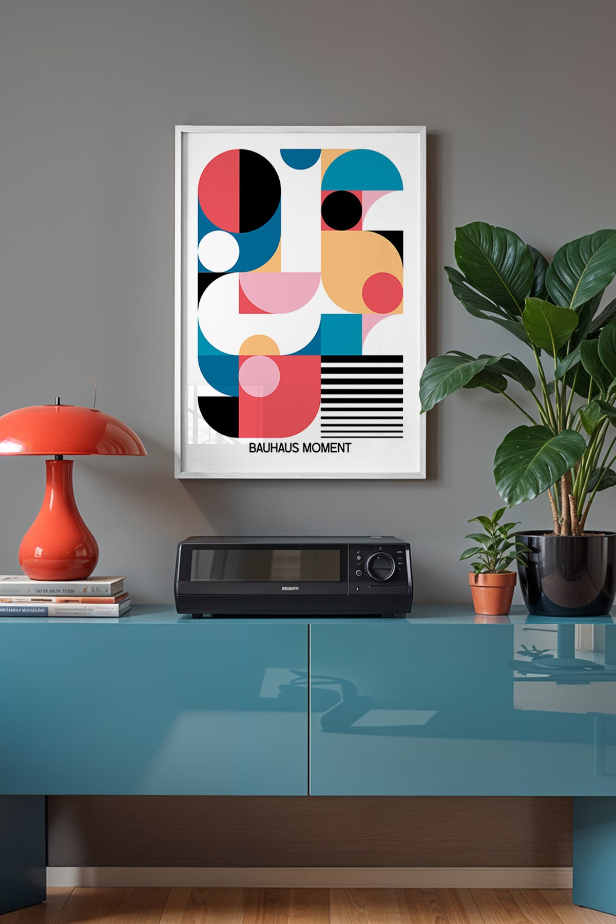 Bauhaus Serisi Beyaz Çerçeveli Poster, Tablo No:119