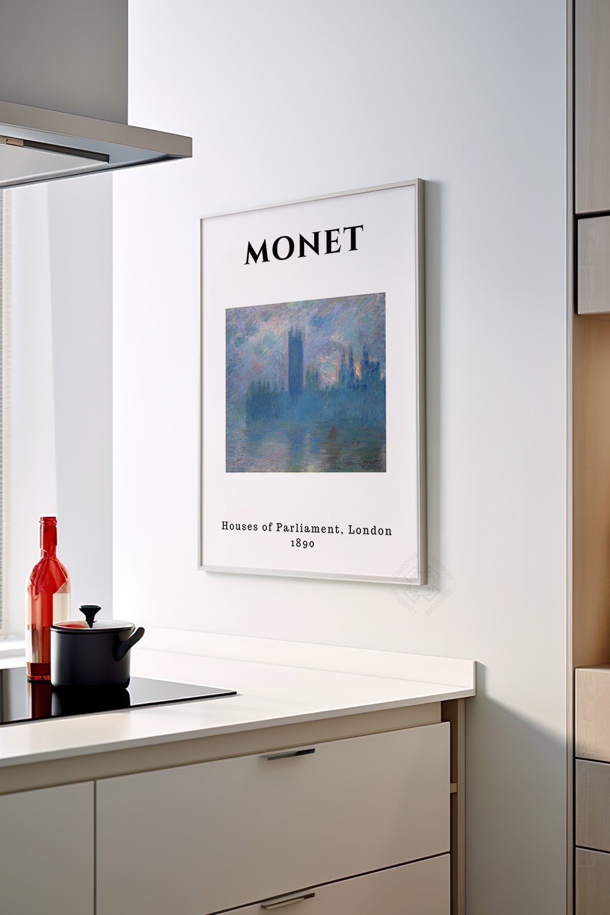 Claude Monet Serisi Beyaz Çerçeveli Poster, Tablo Duvar Dekoru No:3