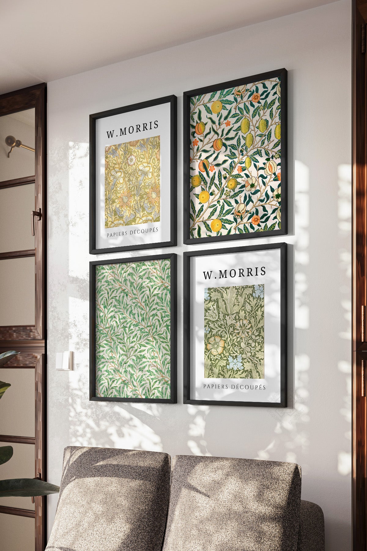 Morris 4'lü Siyah Çerçeveli Poster, Tablo Seti No:42