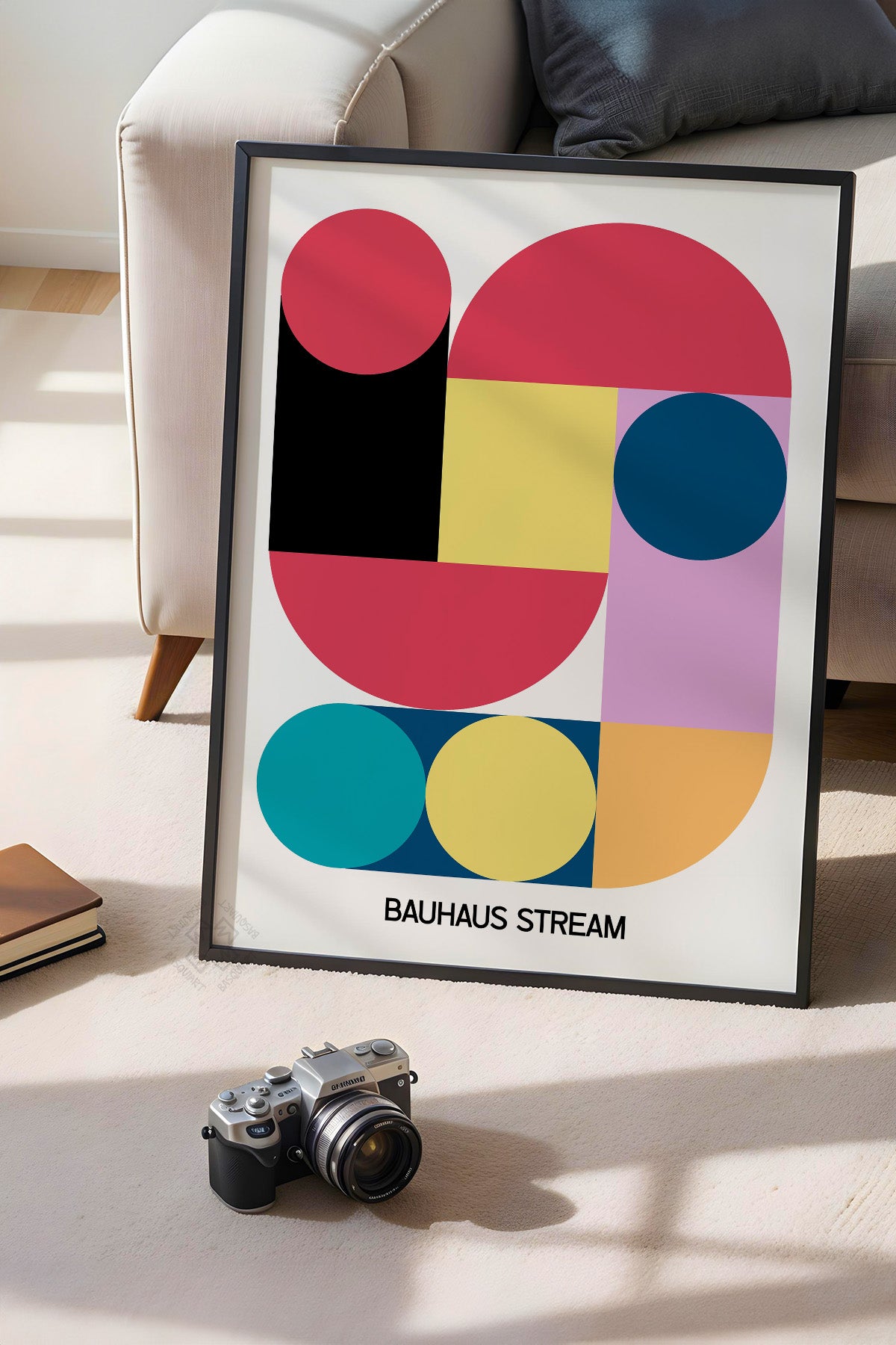 Bauhaus Serisi Siyah Çerçeveli Poster, Tablo No:122
