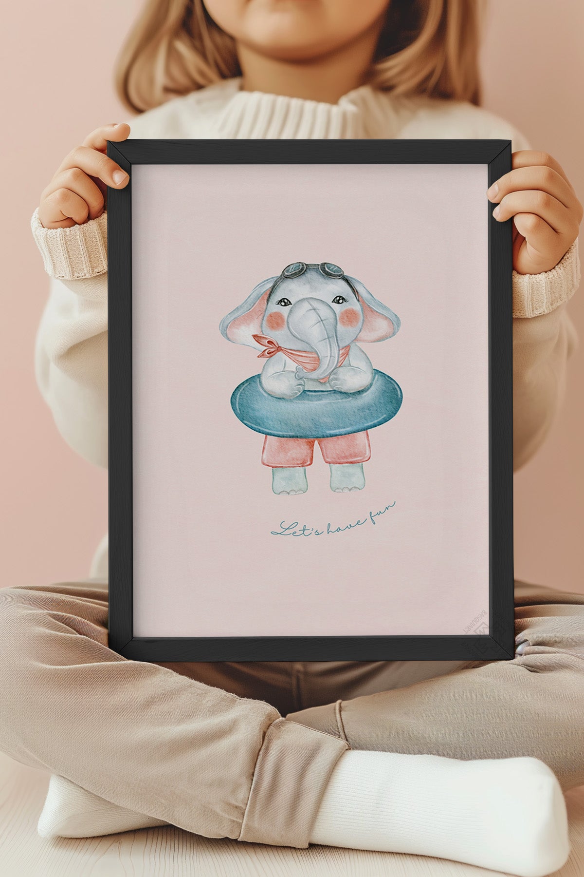 Çocuk Odası, Bebek Odası Siyah Çerçeveli Poster, Tablo No:34