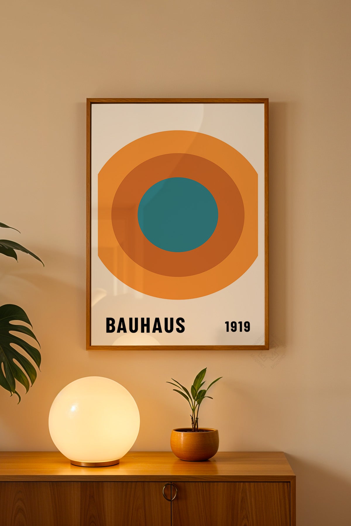 Bauhaus Serisi Ahşap Çerçeveli Poster, Tablo No:93