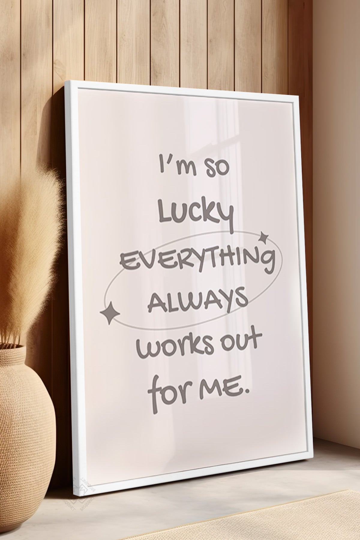 Lucky You Serisi Beyaz Çerçeveli Poster, Tablo Duvar Dekoru No:10