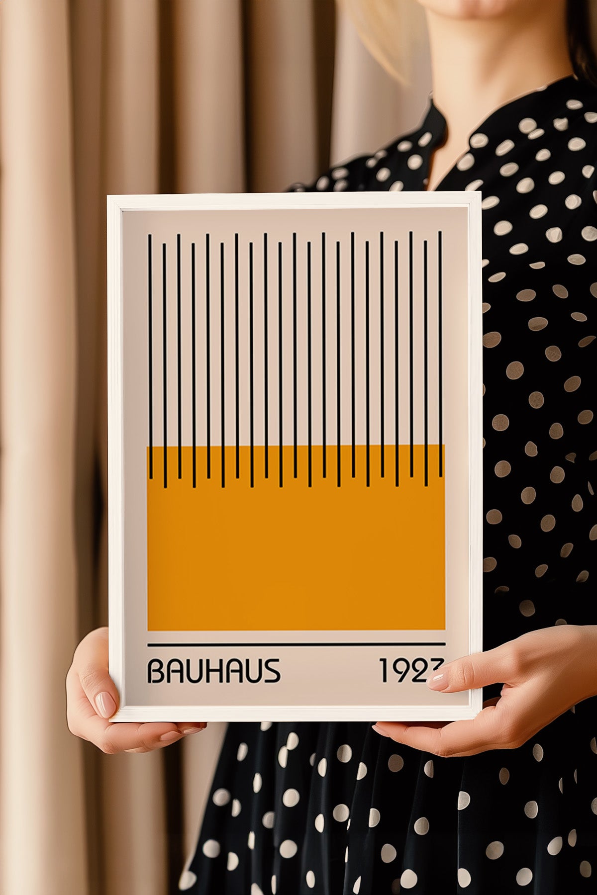 Bauhaus Serisi Beyaz Çerçeveli Poster, Tablo No:23