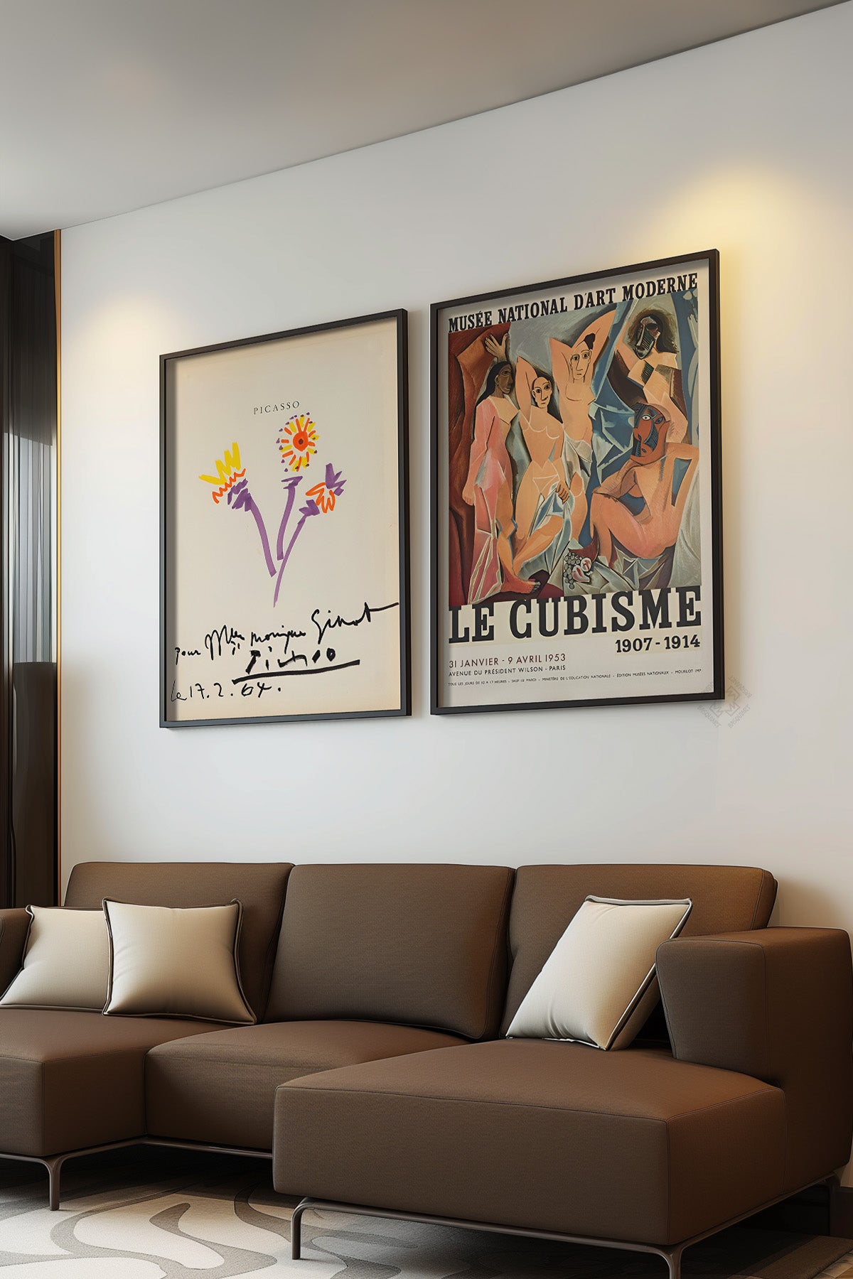 Picasso 2'li Siyah Çerçeveli Poster, Sanatsal Tablo Seti No:12
