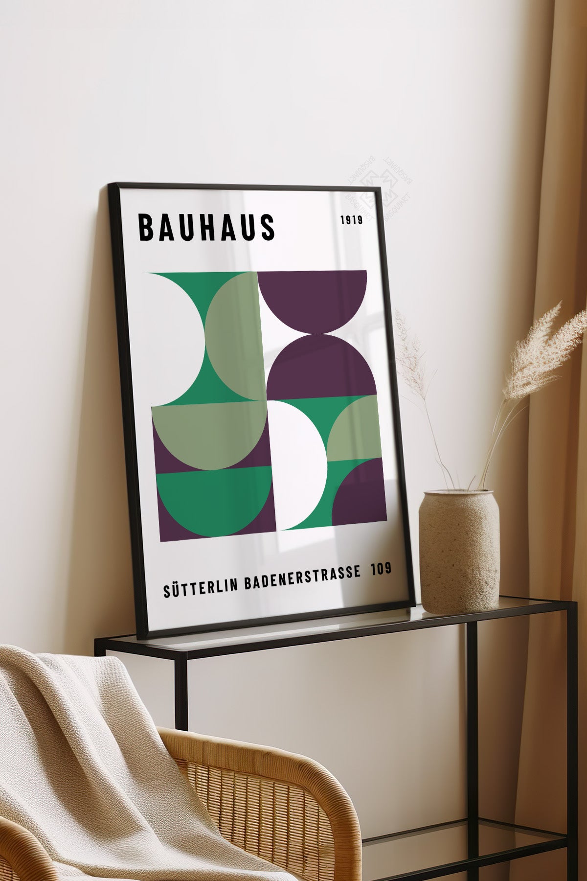 Bauhaus Serisi Siyah Çerçeveli Poster, Tablo No:92