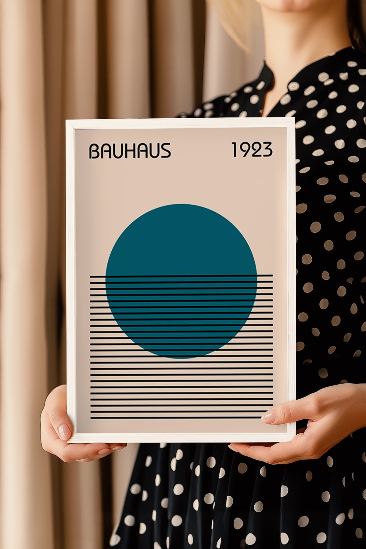Bauhaus Serisi Beyaz Çerçeveli Poster, Tablo No:20
