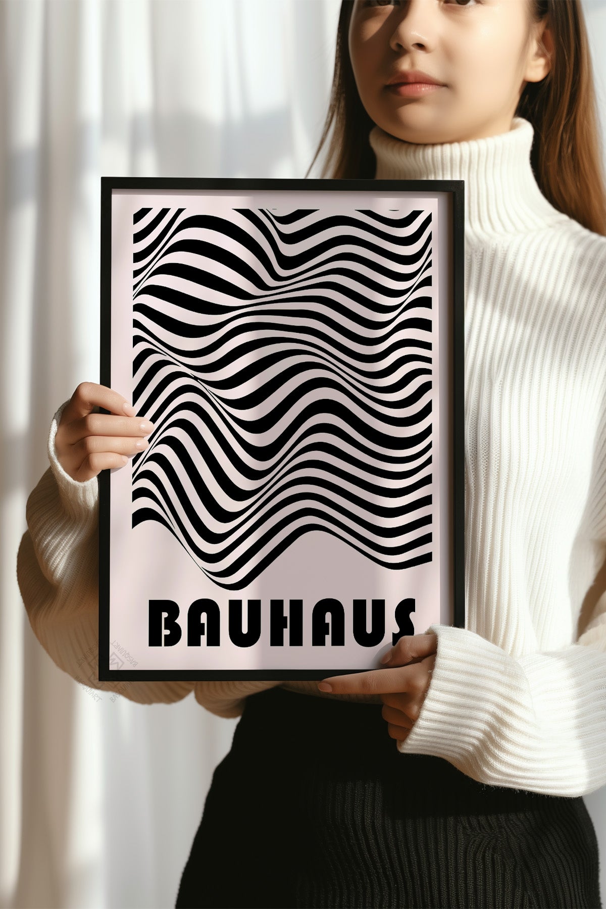 Bauhaus Serisi Siyah Çerçeveli Poster, Tablo No:70