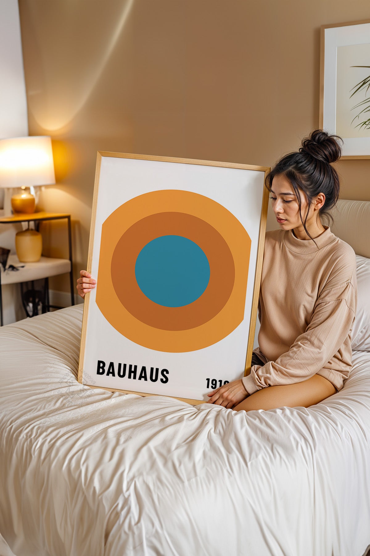 Bauhaus Serisi Ahşap Çerçeveli Poster, Tablo No:93