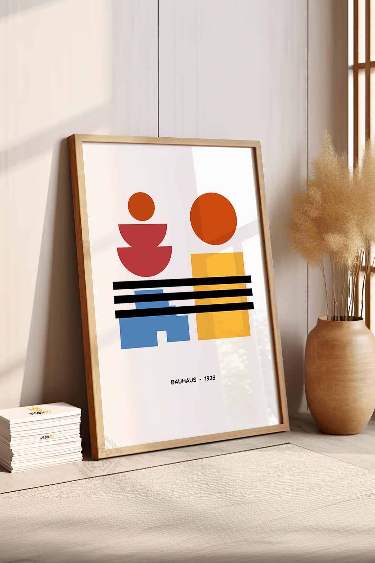 Bauhaus Serisi Ahşap Çerçeveli Poster, Tablo No:107