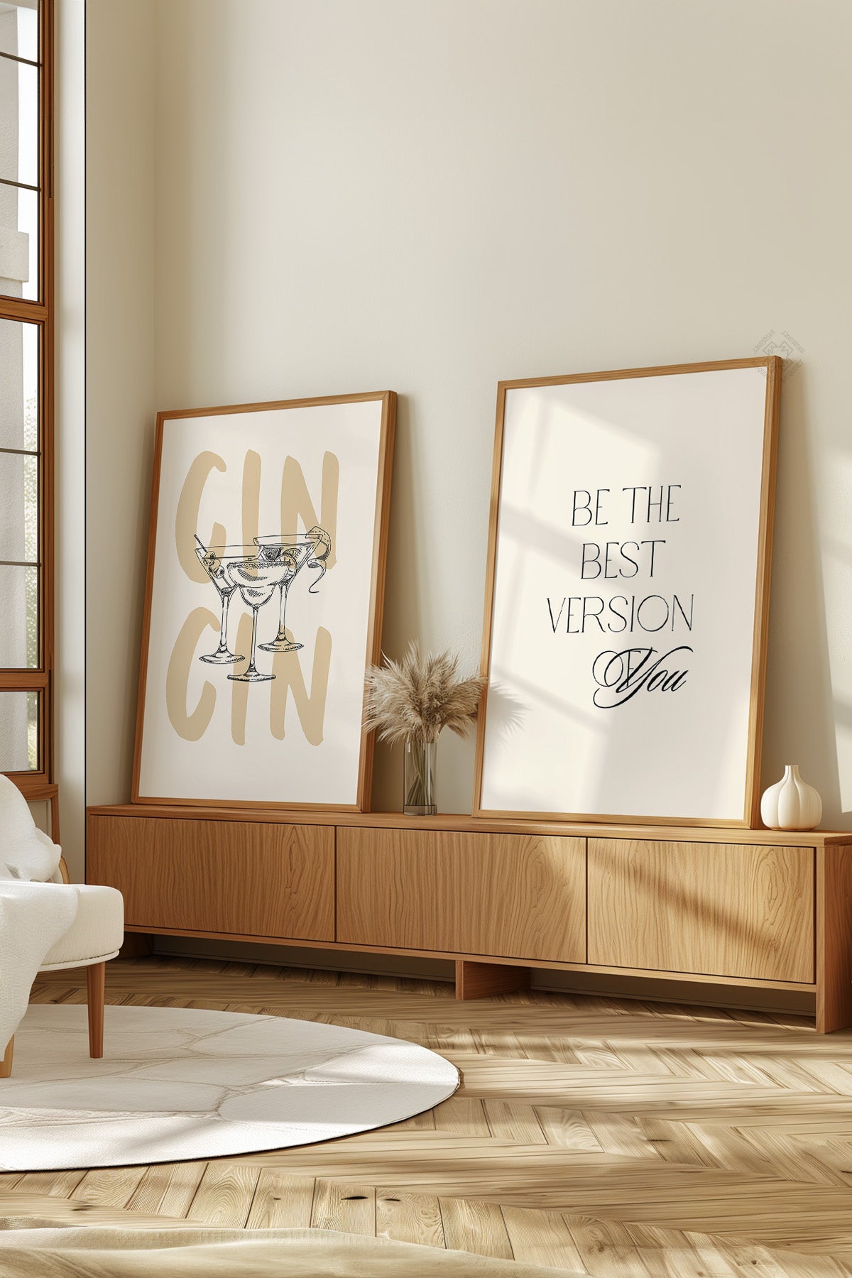 Bohem 2'li Ahşap Çerçeveli Poster, Tablo Seti No:4