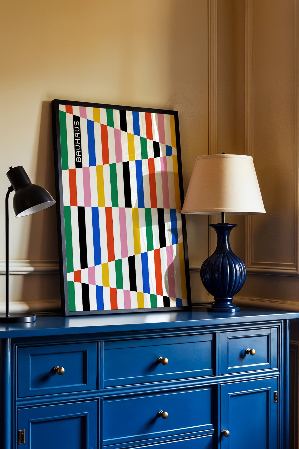 Bauhaus Serisi Siyah Çerçeveli Poster, Tablo No:37
