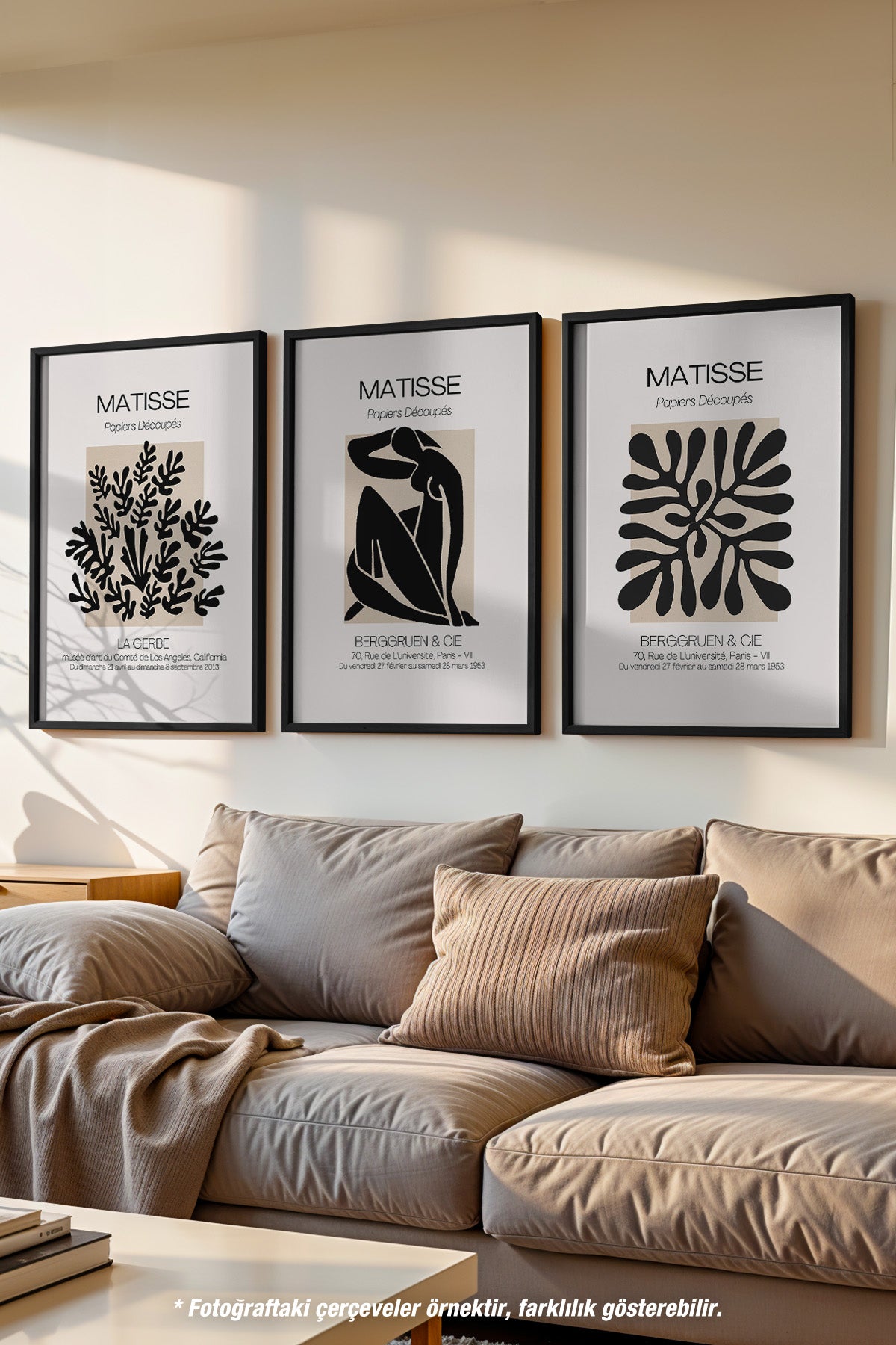 Bohem Matisse 3'lü Siyah Çerçeveli Poster, Tablo Seti No:34