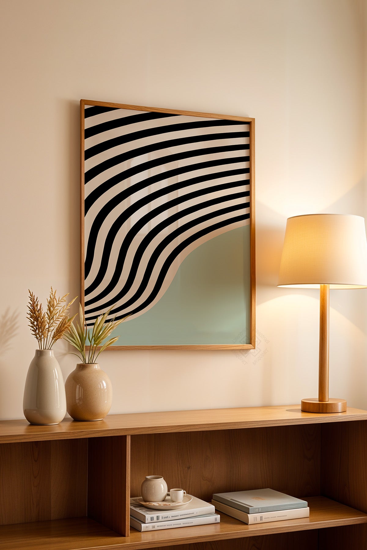 Bauhaus Serisi Ahşap Çerçeveli Poster, Tablo No:67