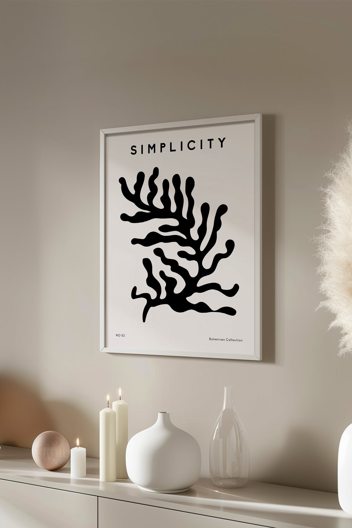 Bohemian Serisi Beyaz Çerçeveli Poster, Tablo No:54