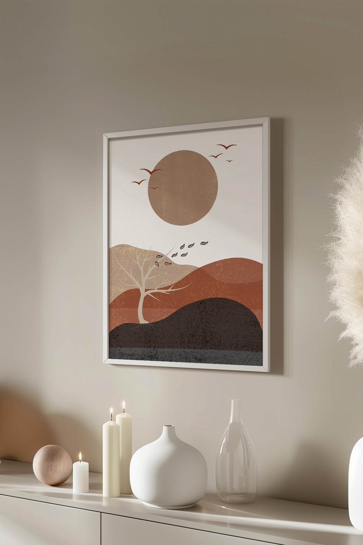 Bohemian Serisi Beyaz Çerçeveli Poster, Tablo No:18