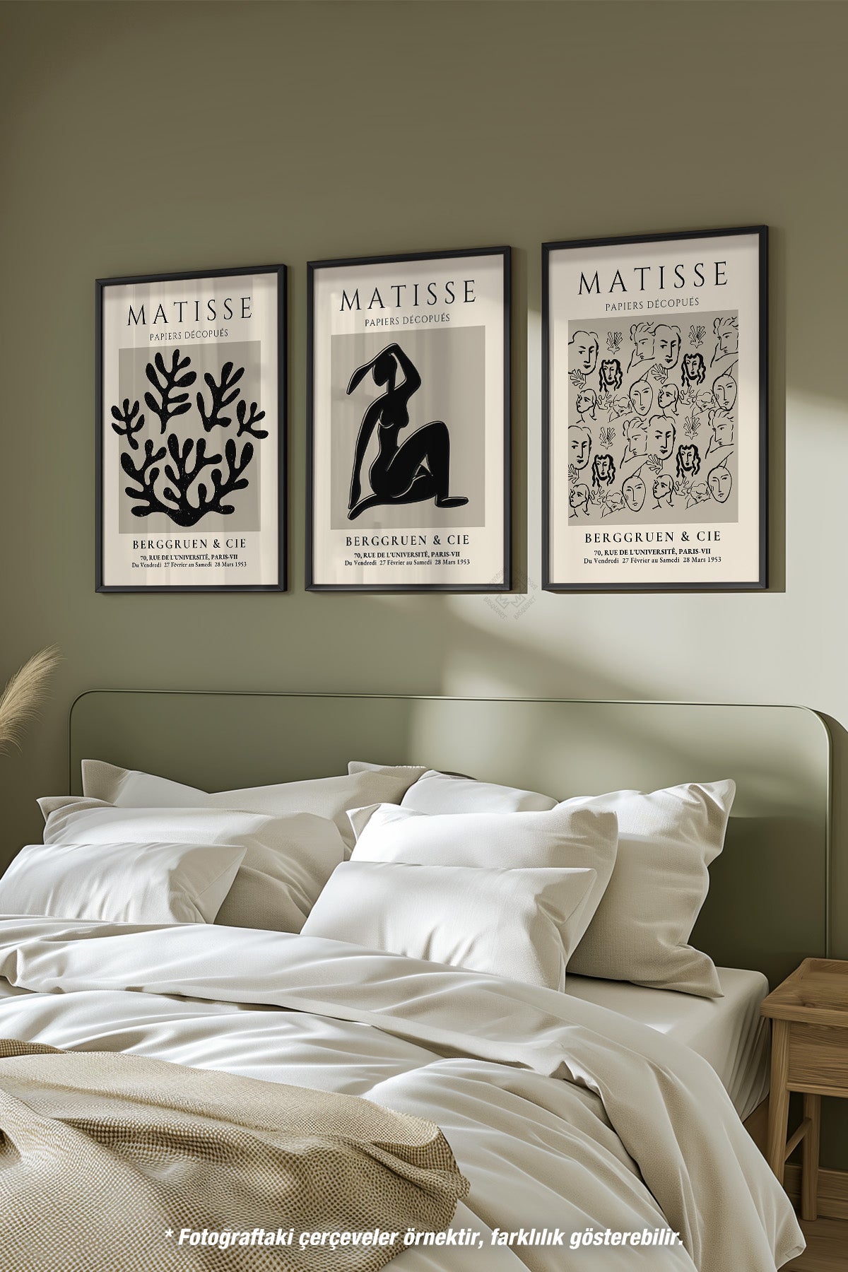 Matisse Bohem 3'lü Siyah Çerçeveli Poster, Tablo Seti No:24