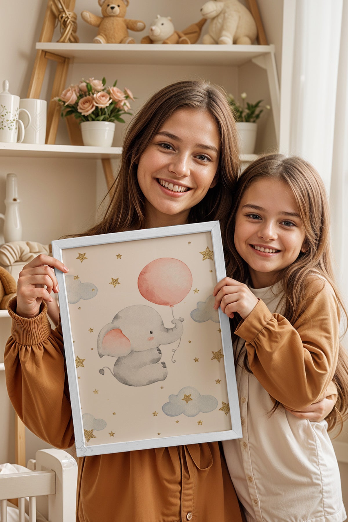 Çocuk Odası, Bebek Odası Beyaz Çerçeveli Poster, Tablo No:25