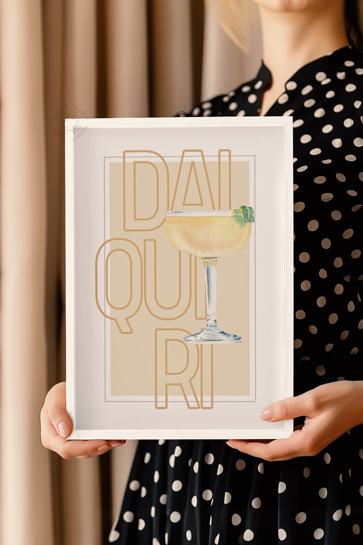 Kokteyl Serisi Beyaz Çerçeveli Poster, Tablo, Cafe, Restoran, Mutfak Duvar Dekoru No:45