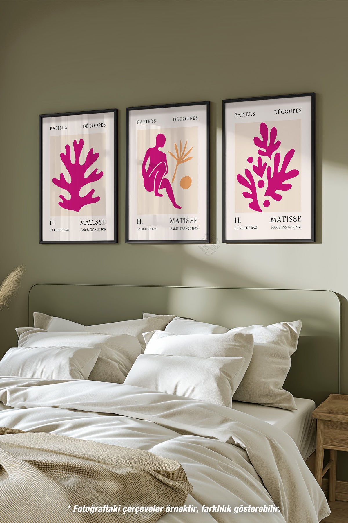 Matisse Modern 3'lü Siyah Çerçeveli Poster, Tablo Seti No:23