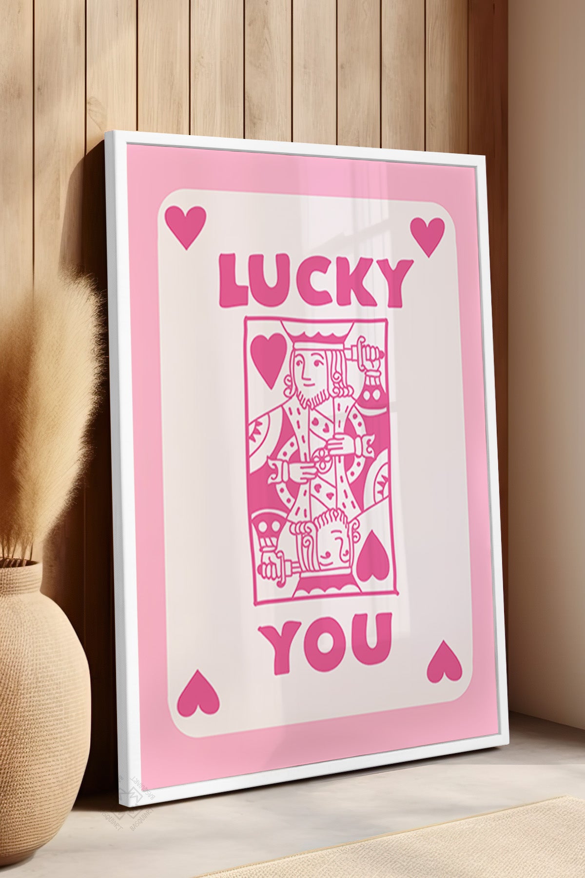 Lucky You Serisi Beyaz Çerçeveli Poster, Tablo Duvar Dekoru No:43