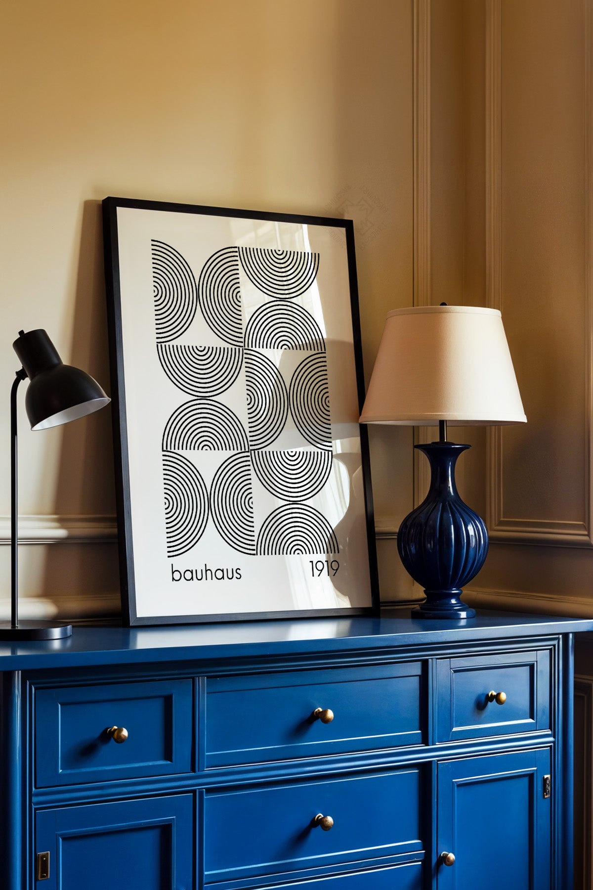 Bauhaus Serisi Siyah Çerçeveli Poster, Tablo No:46