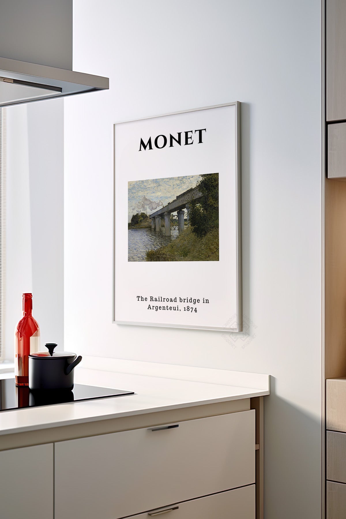 Claude Monet Serisi Beyaz Çerçeveli Poster, Tablo Duvar Dekoru No:9