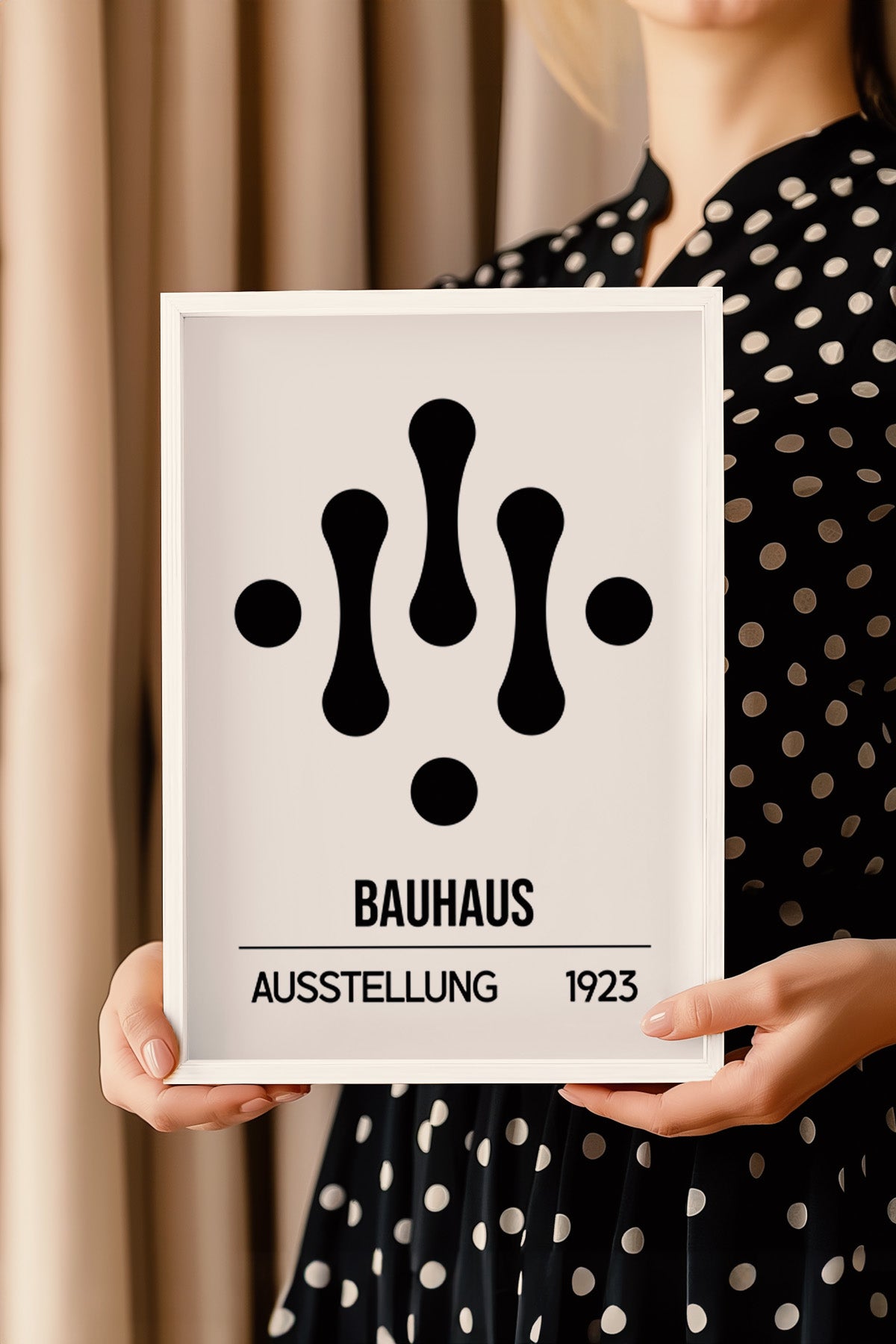 Bauhaus Serisi Beyaz Çerçeveli Poster, Tablo No:125