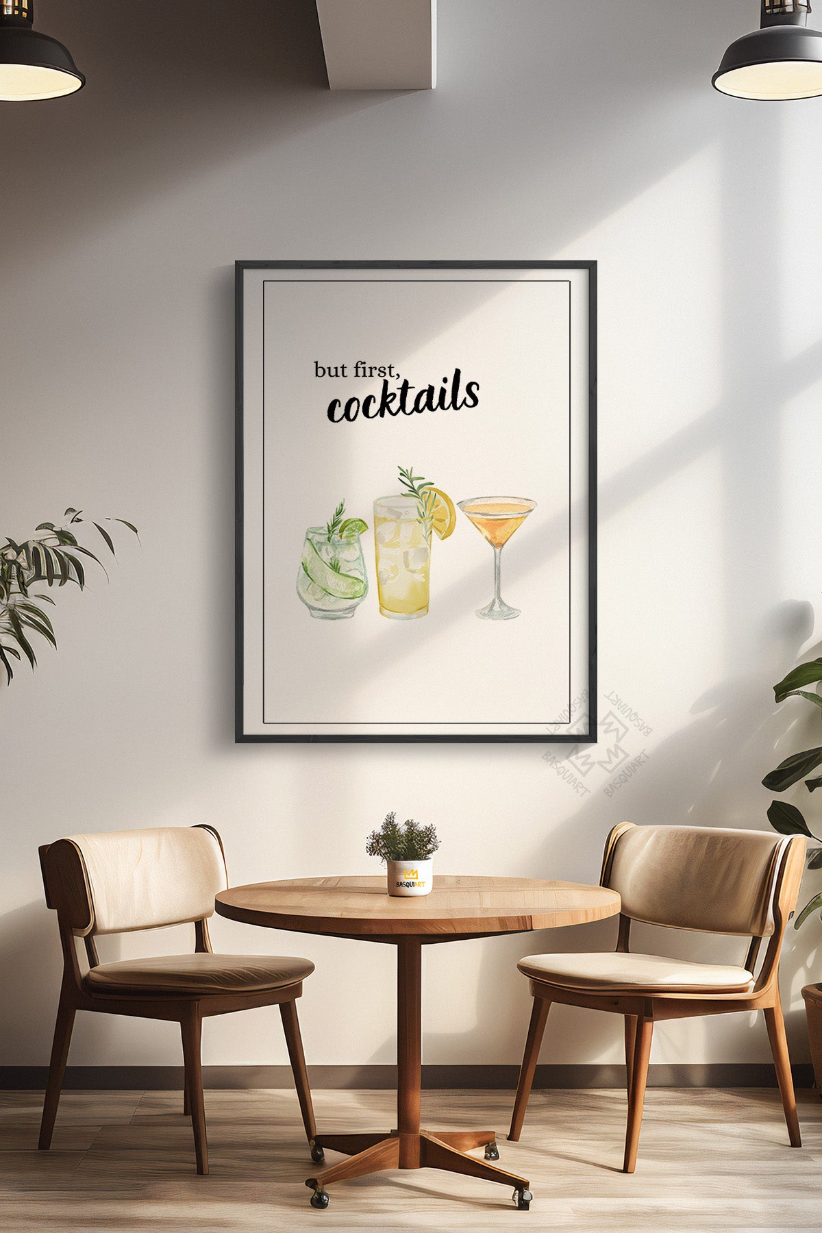 Kokteyl Serisi Siyah Çerçeveli Poster, Tablo, Cafe, Restoran, Mutfak Duvar Dekoru No:33