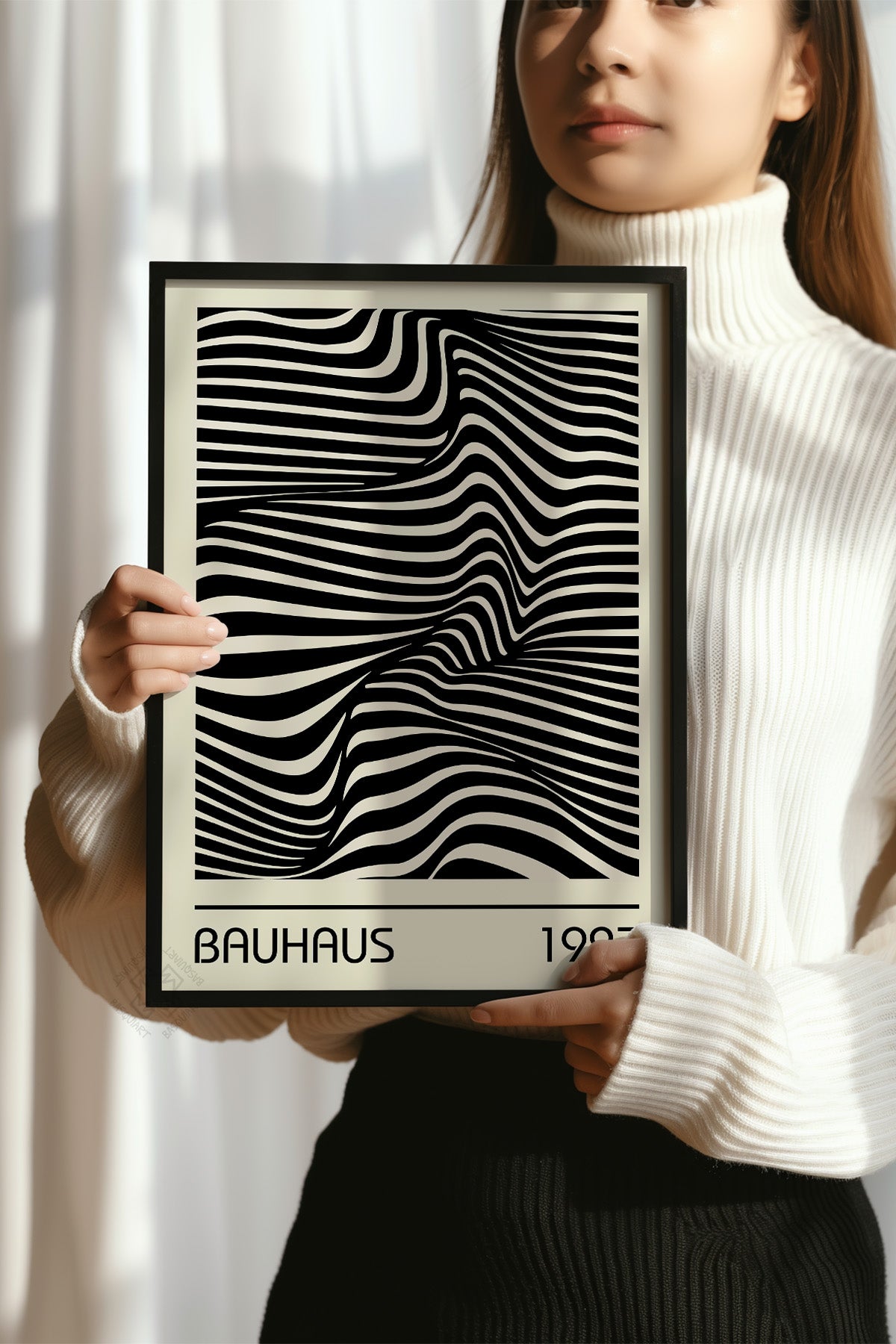 Bauhaus Serisi Siyah Çerçeveli Poster, Tablo No:35
