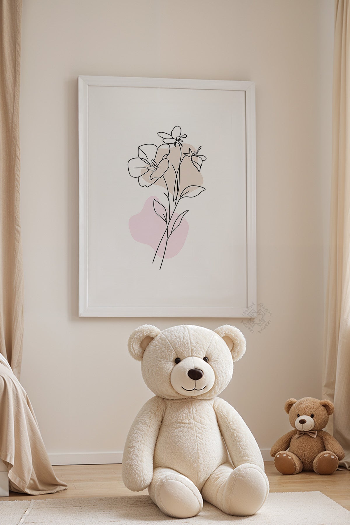 Çocuk Odası, Bebek Odası Beyaz Çerçeveli Poster, Tablo No:91