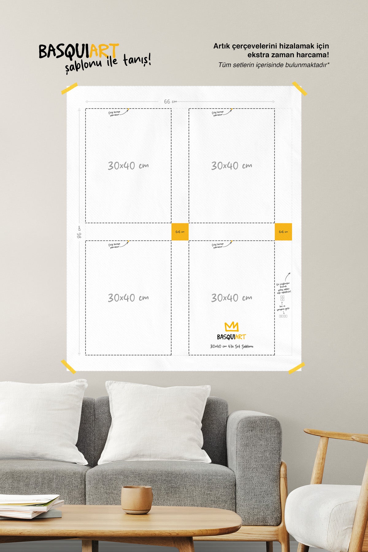 Şans, Aşk, İskambil 4'lü Beyaz Çerçeveli Poster, Tablo Seti No:60