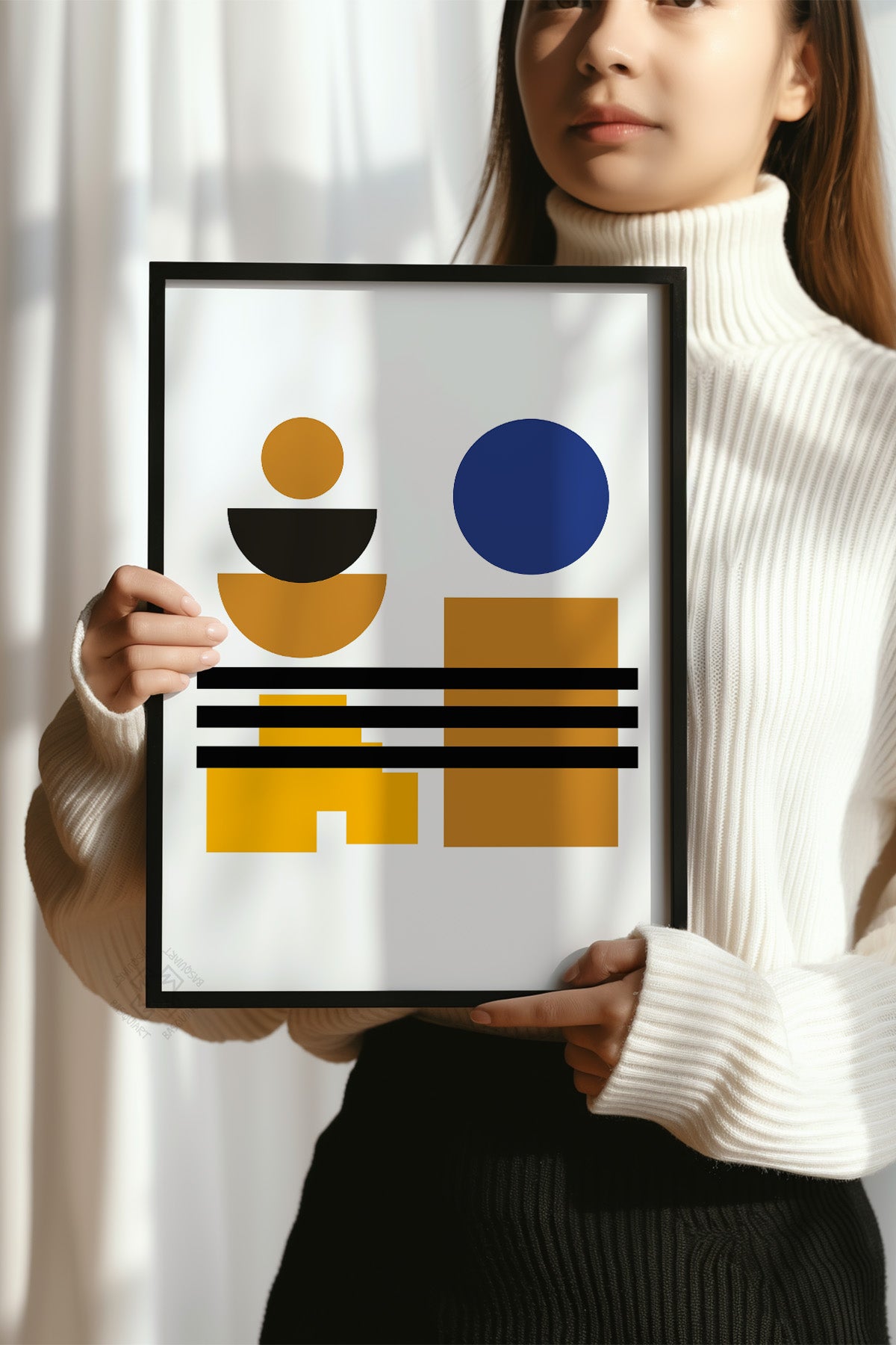 Bauhaus Serisi Siyah Çerçeveli Poster, Tablo No:103