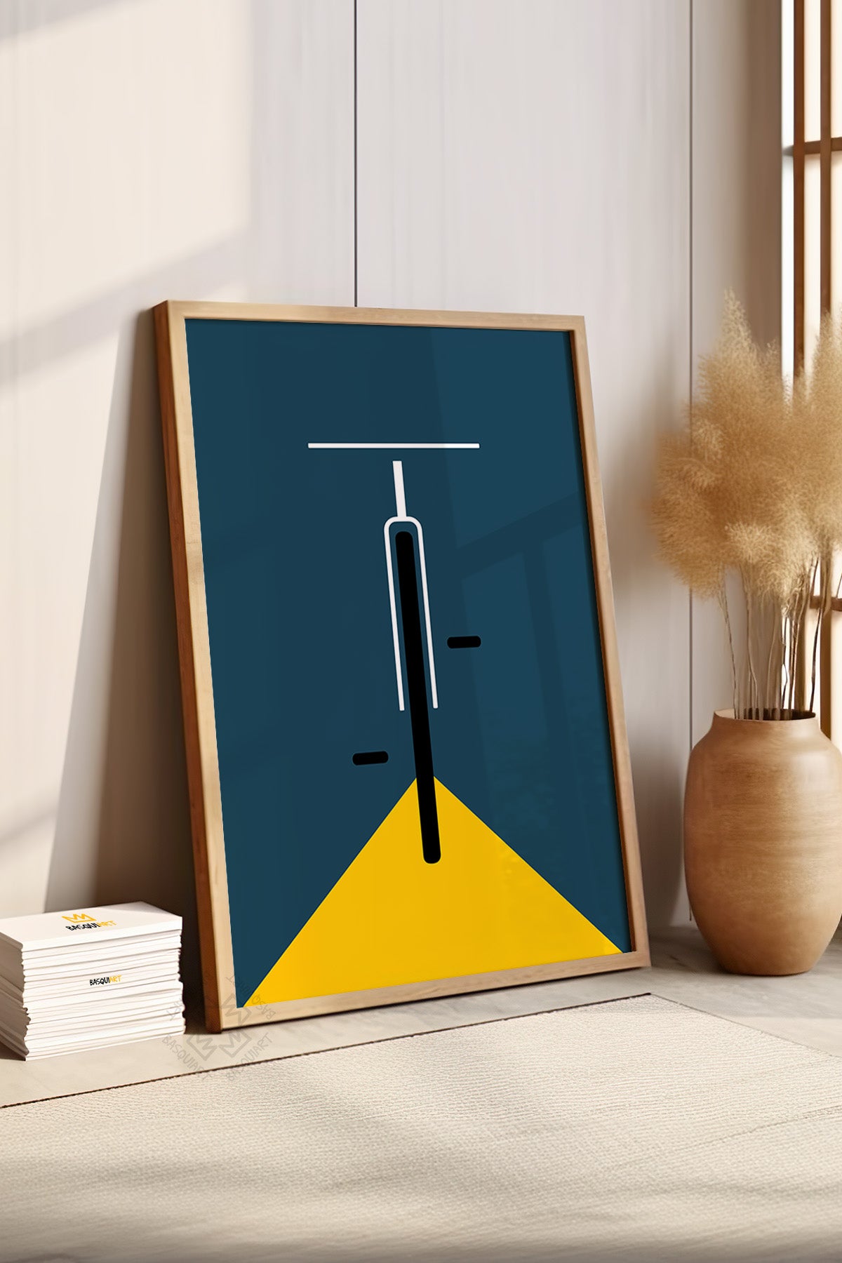 Bauhaus Serisi Ahşap Çerçeveli Poster, Tablo No:56