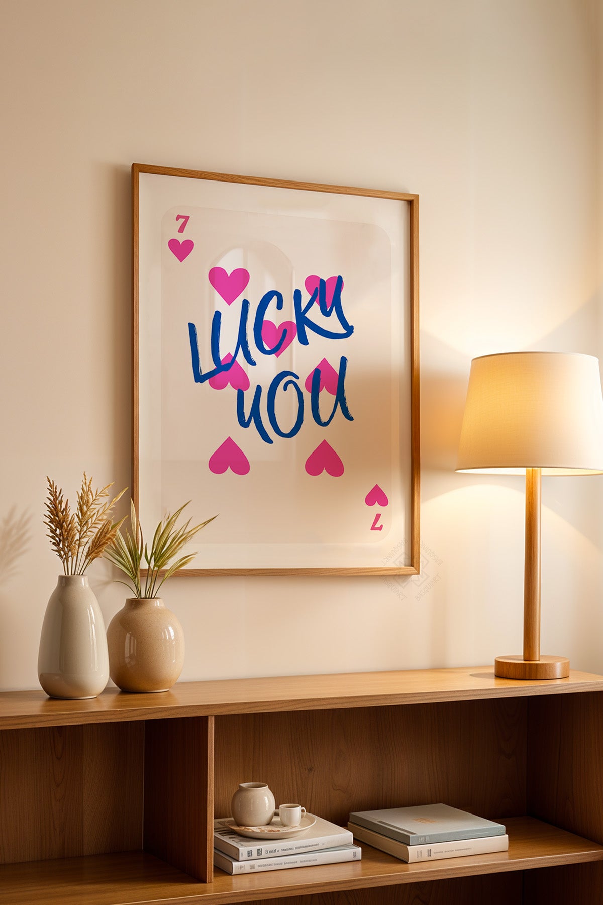 Lucky You Serisi Ahşap Çerçeveli Poster, Tablo Duvar Dekoru No:124