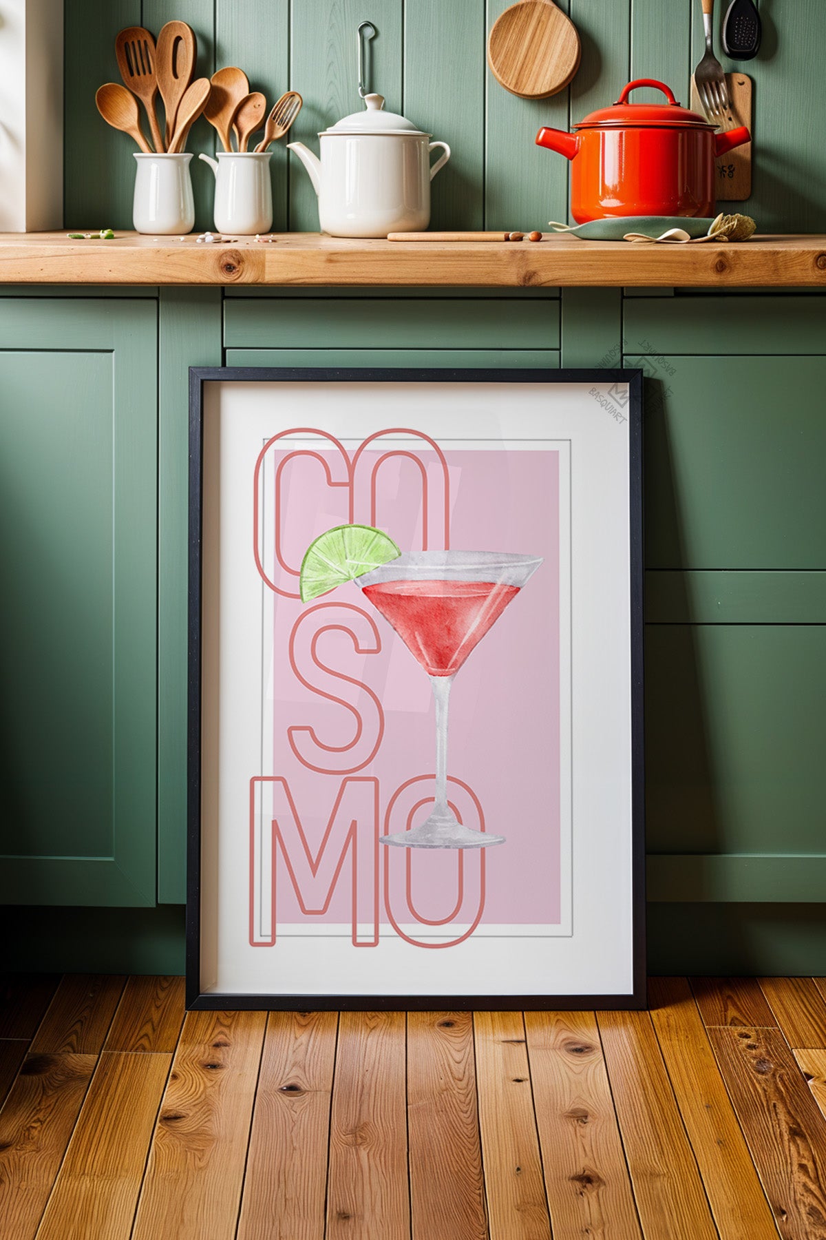 Kokteyl Serisi Siyah Çerçeveli Poster, Tablo, Cafe, Restoran, Mutfak Duvar Dekoru No:46