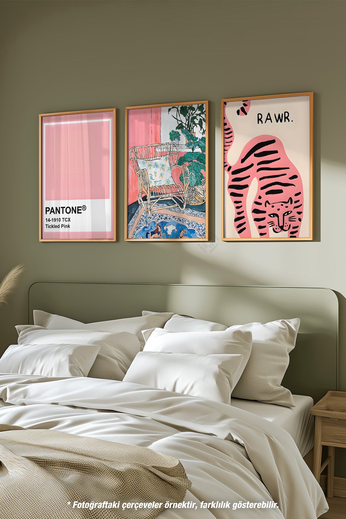 Grafik Tasarım 3'lü Ahşap Çerçeveli Poster, Tablo Seti No:27
