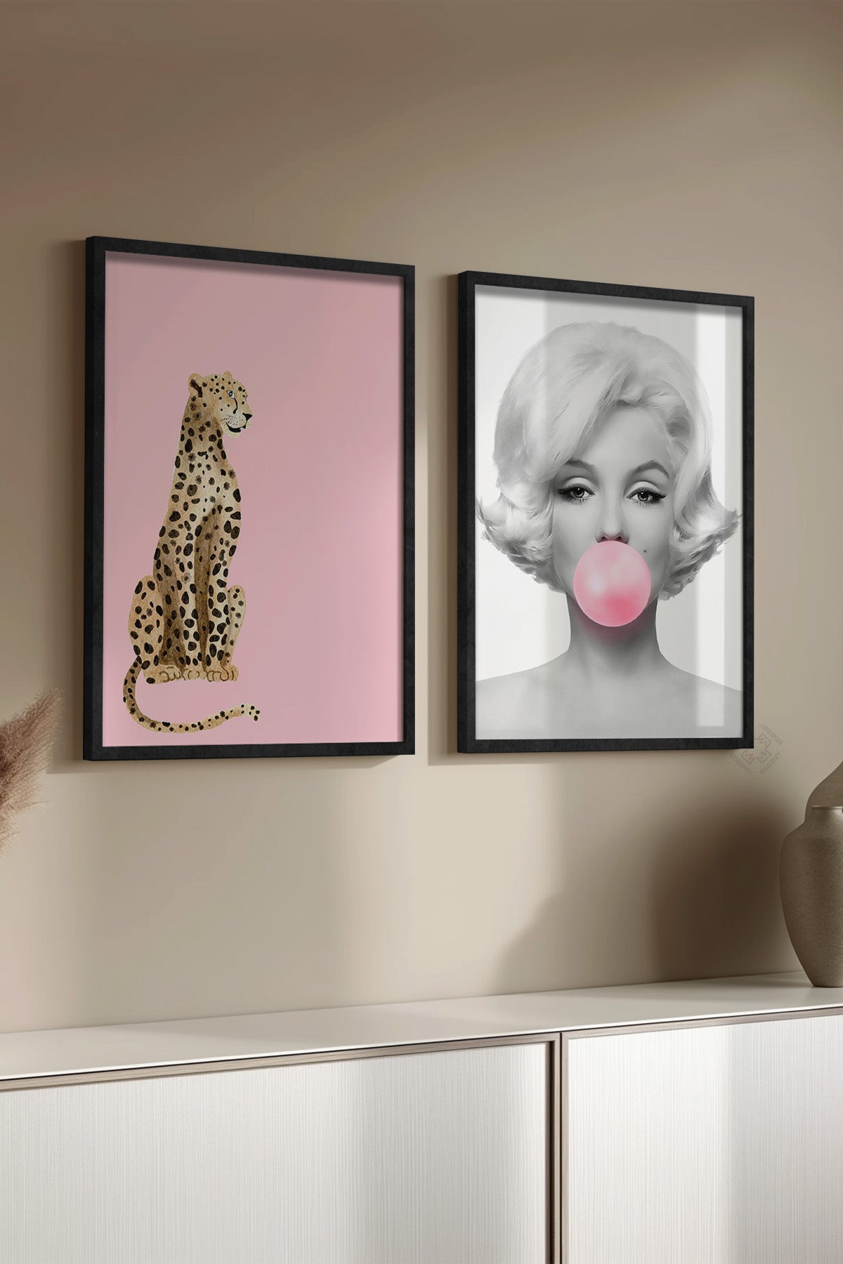 Marilyn Monroe 2'li Siyah Çerçeveli Poster, Tablo Seti No:6