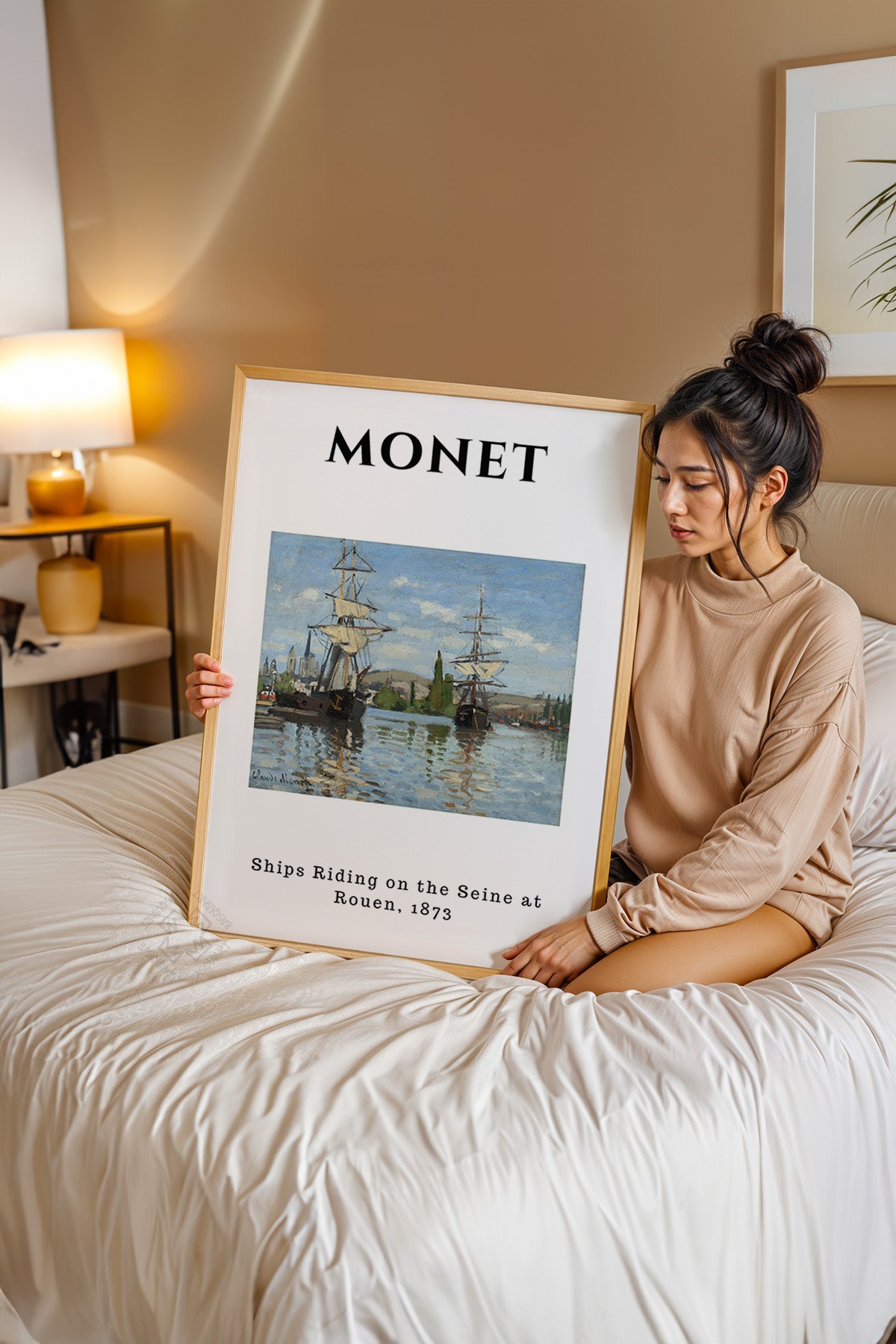 Claude Monet Serisi Ahşap Çerçeveli Poster, Tablo Duvar Dekoru No:24