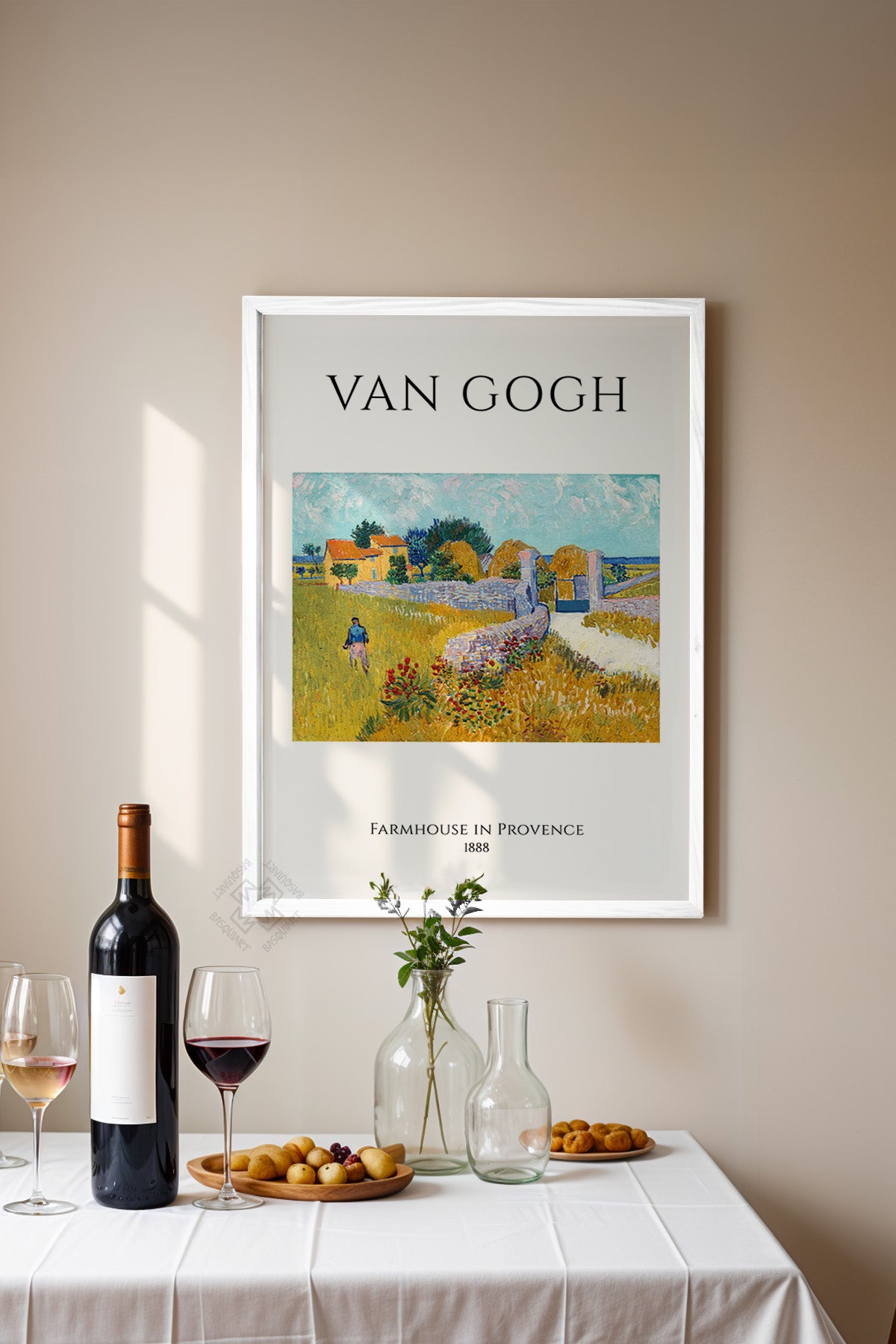 Vincent Van Gogh Serisi Beyaz Çerçeveli Poster, Tablo Duvar Dekoru No:22