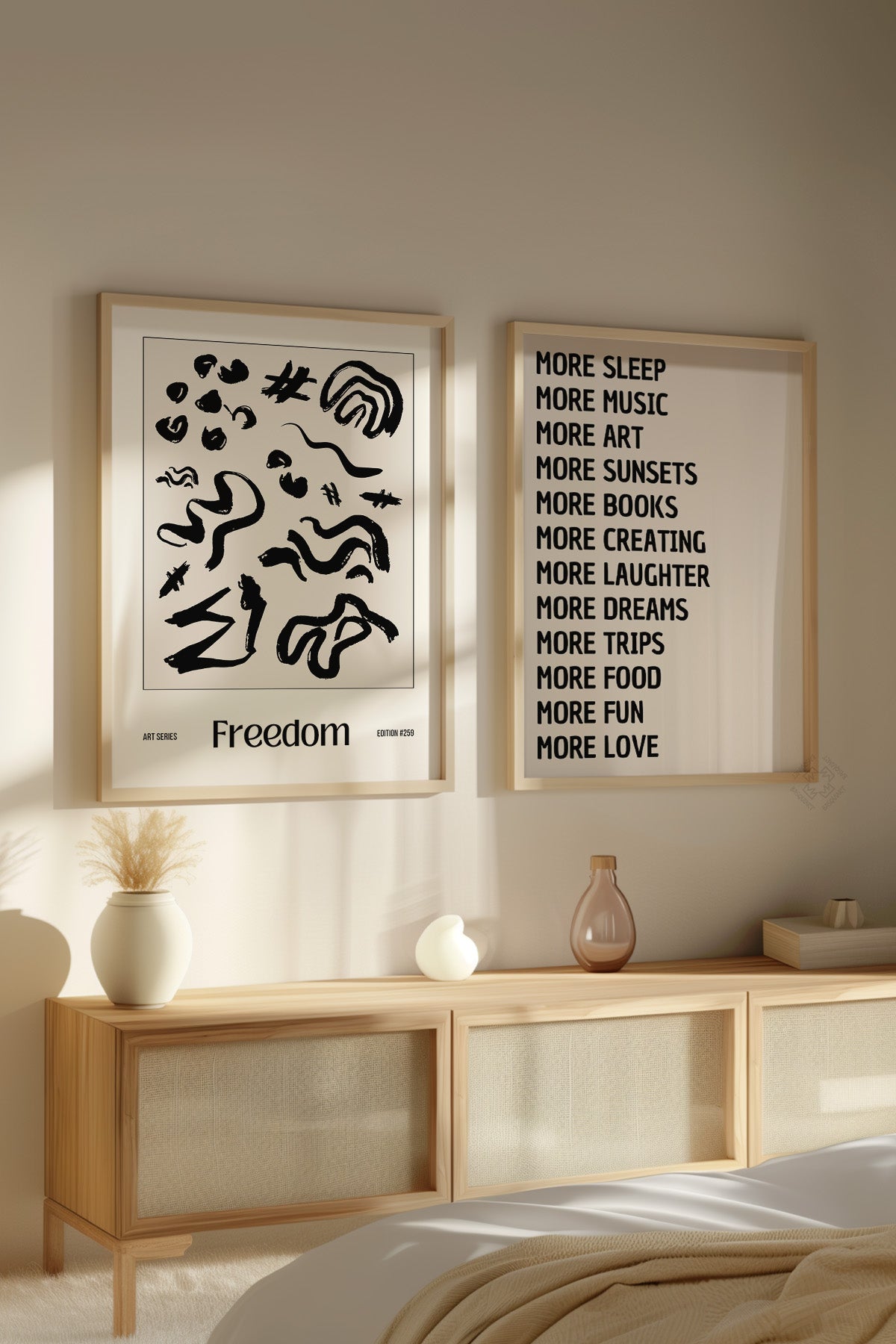 İskandinav 2'li Ahşap Çerçeveli Poster, Tablo Seti No:8