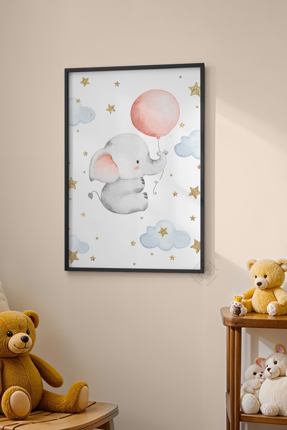 Çocuk Odası, Bebek Odası Siyah Çerçeveli Poster, Tablo No:25
