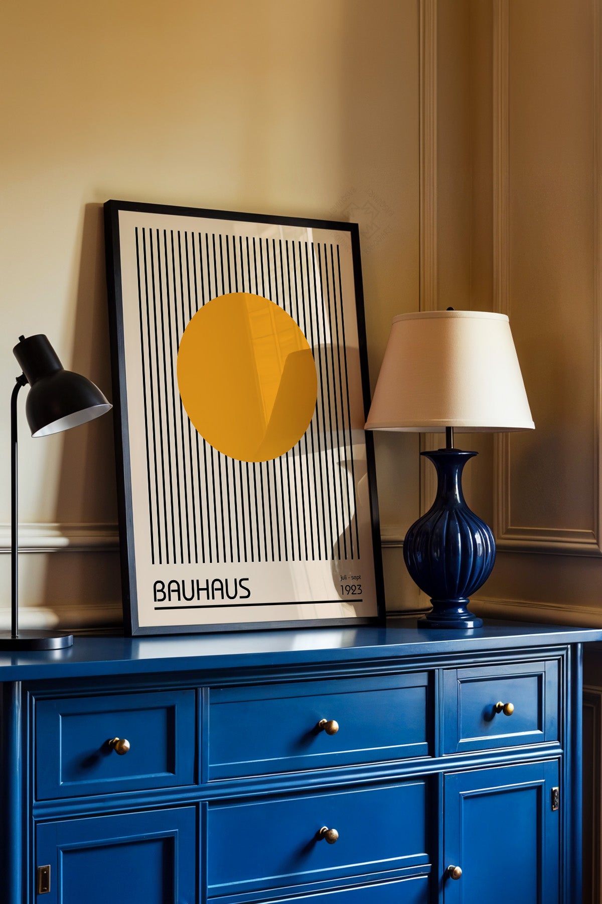 Bauhaus Serisi Siyah Çerçeveli Poster, Tablo No:24