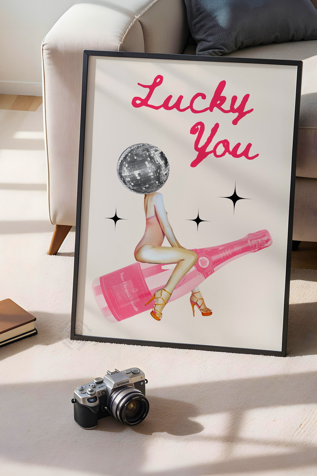 Lucky You Serisi Siyah Çerçeveli Poster, Tablo Duvar Dekoru No:90