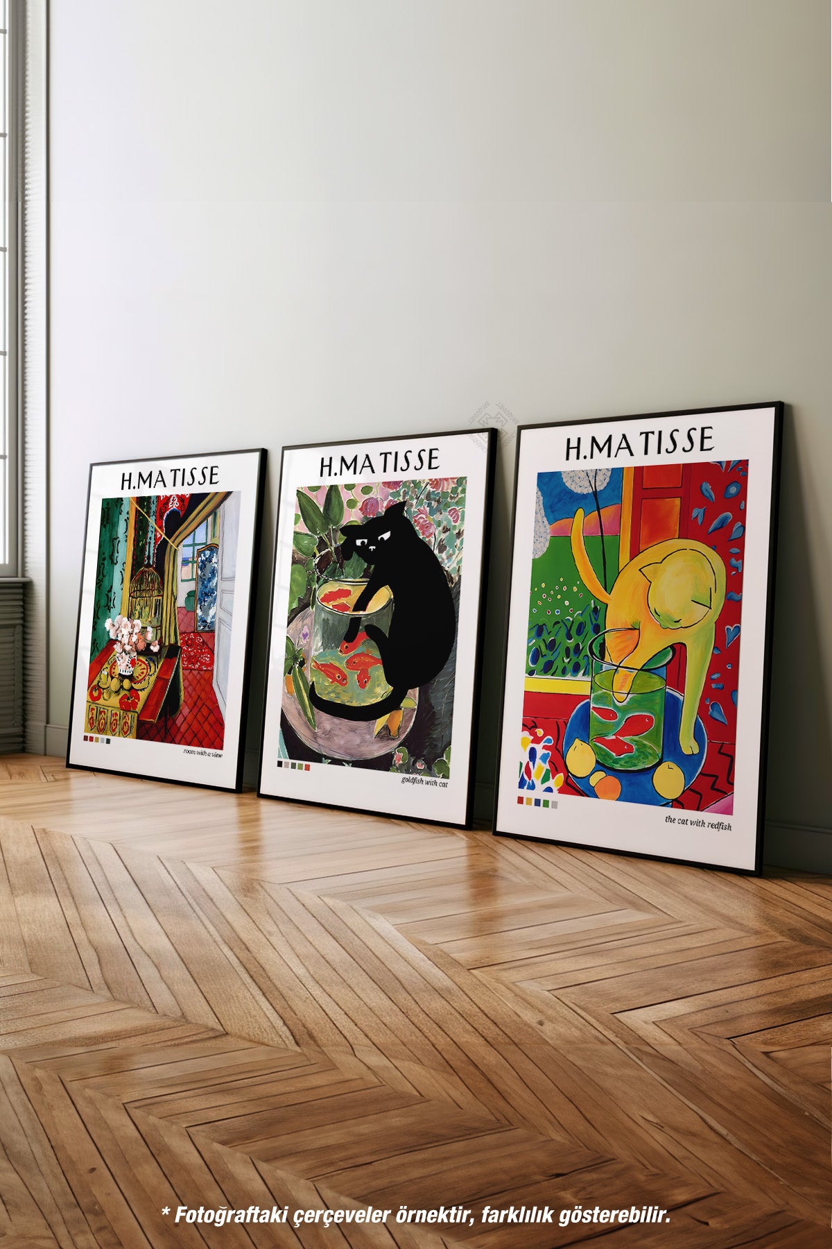 Matisse 3'lü Siyah Çerçeveli Poster, Tablo Seti No:39