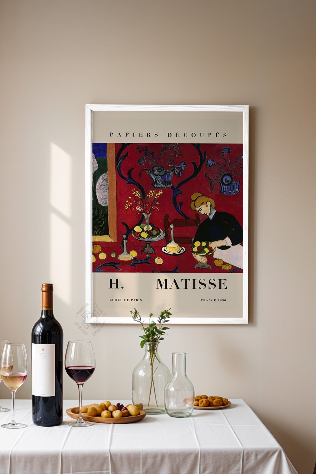Henri Matisse Serisi Beyaz Çerçeveli Poster, Tablo Duvar Dekoru No:22