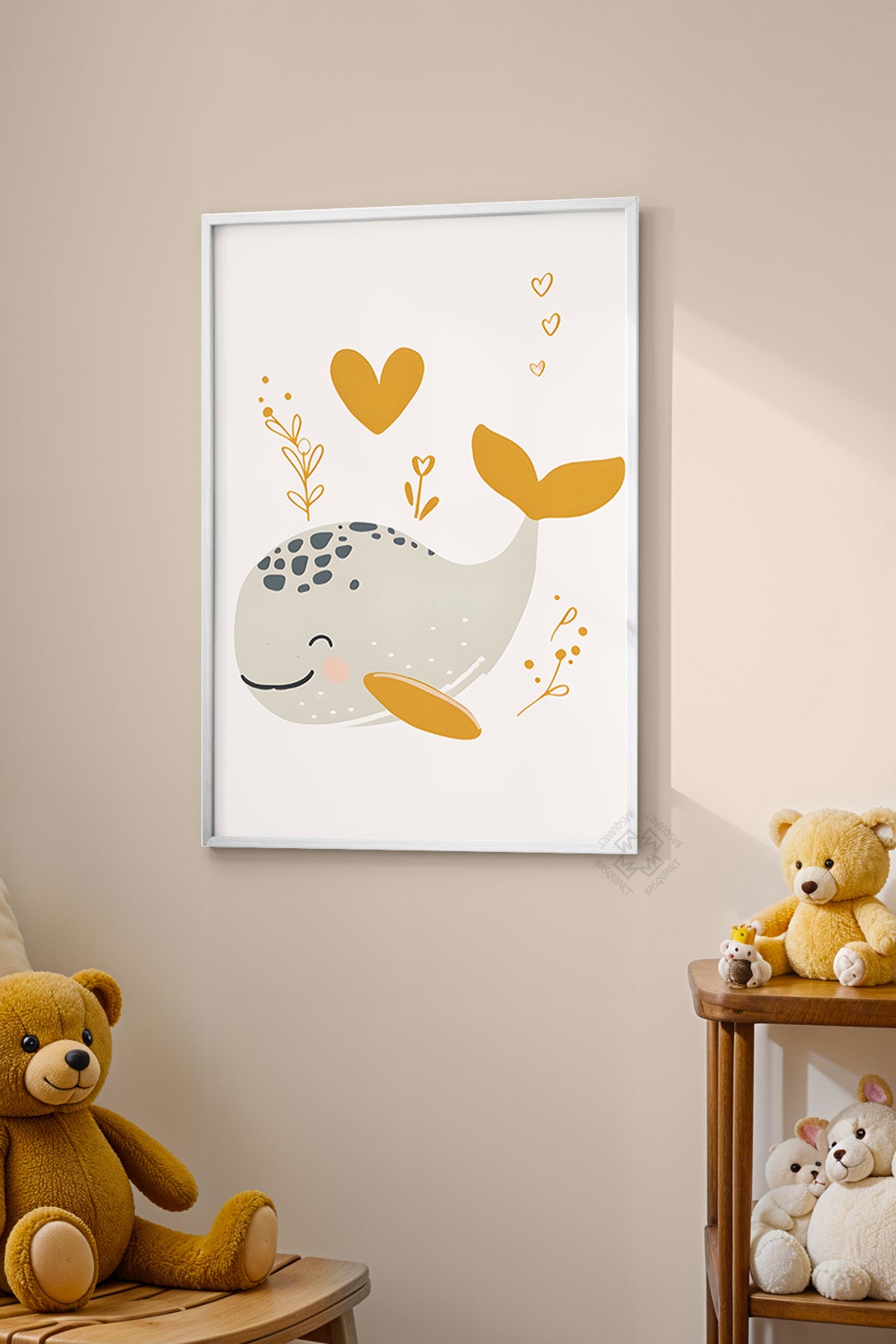 Çocuk Odası, Bebek Odası Beyaz Çerçeveli Poster, Tablo No:52