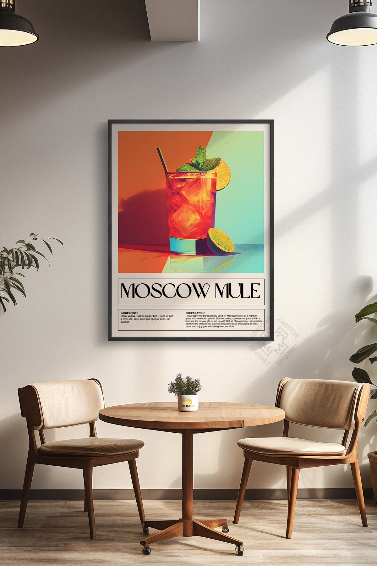 Kokteyl Serisi Siyah Çerçeveli Poster, Tablo, Cafe, Restoran, Mutfak Duvar Dekoru No:11