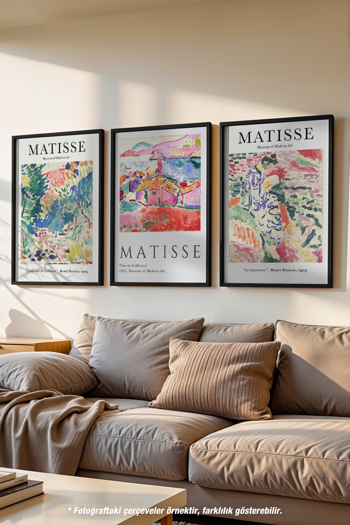 Dekoratif Matisse 3'lü Siyah Çerçeveli Poster, Tablo Seti No:37