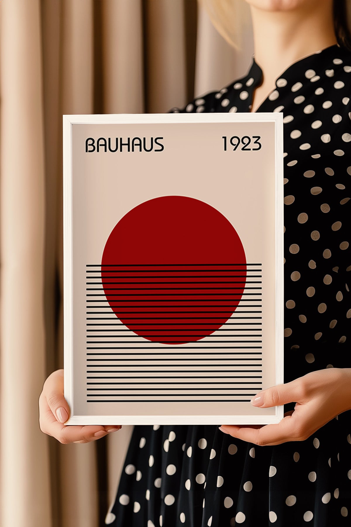 Bauhaus Serisi Beyaz Çerçeveli Poster, Tablo No:29